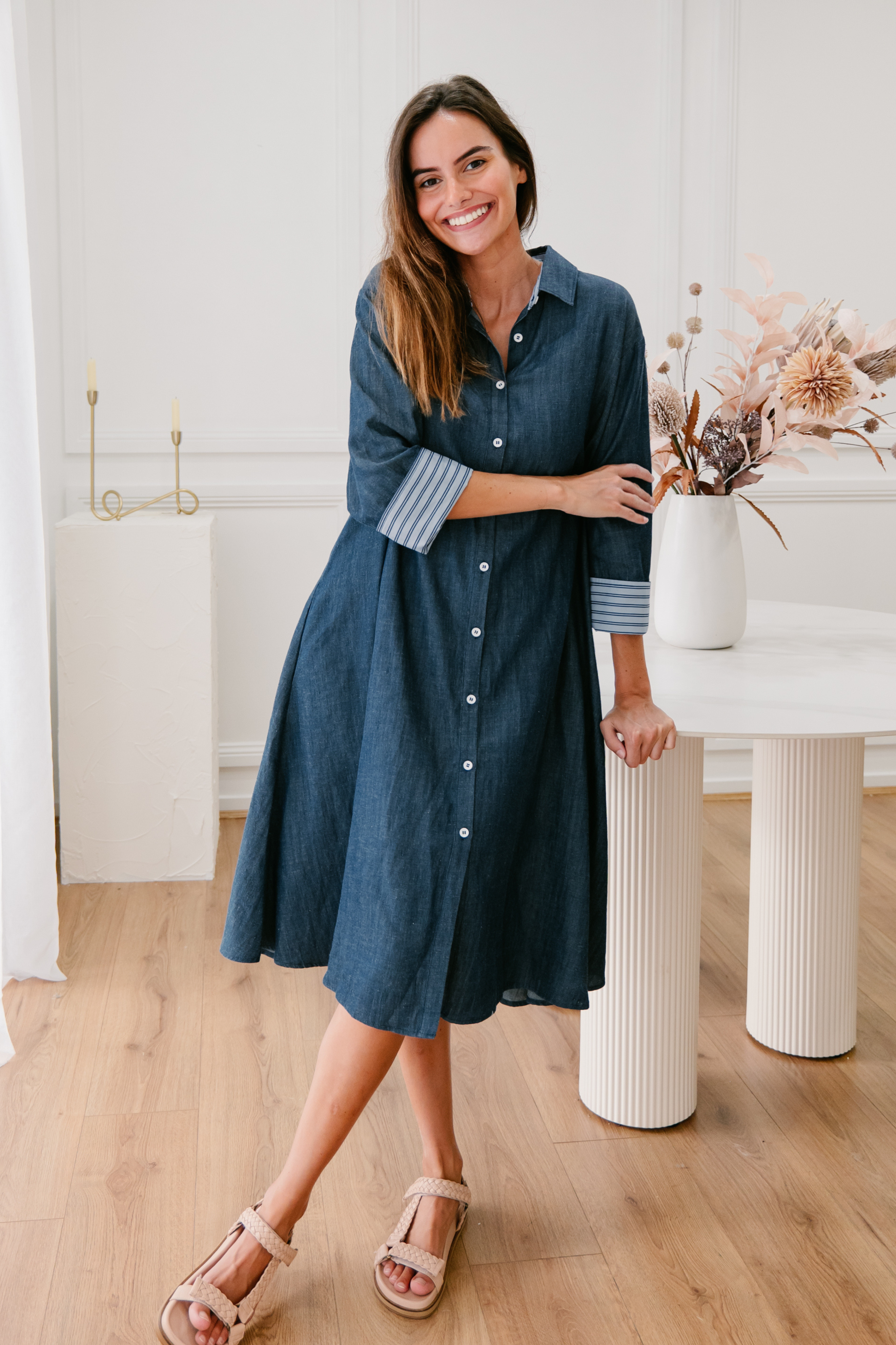 HERMIONE Shirt Dress in Denim