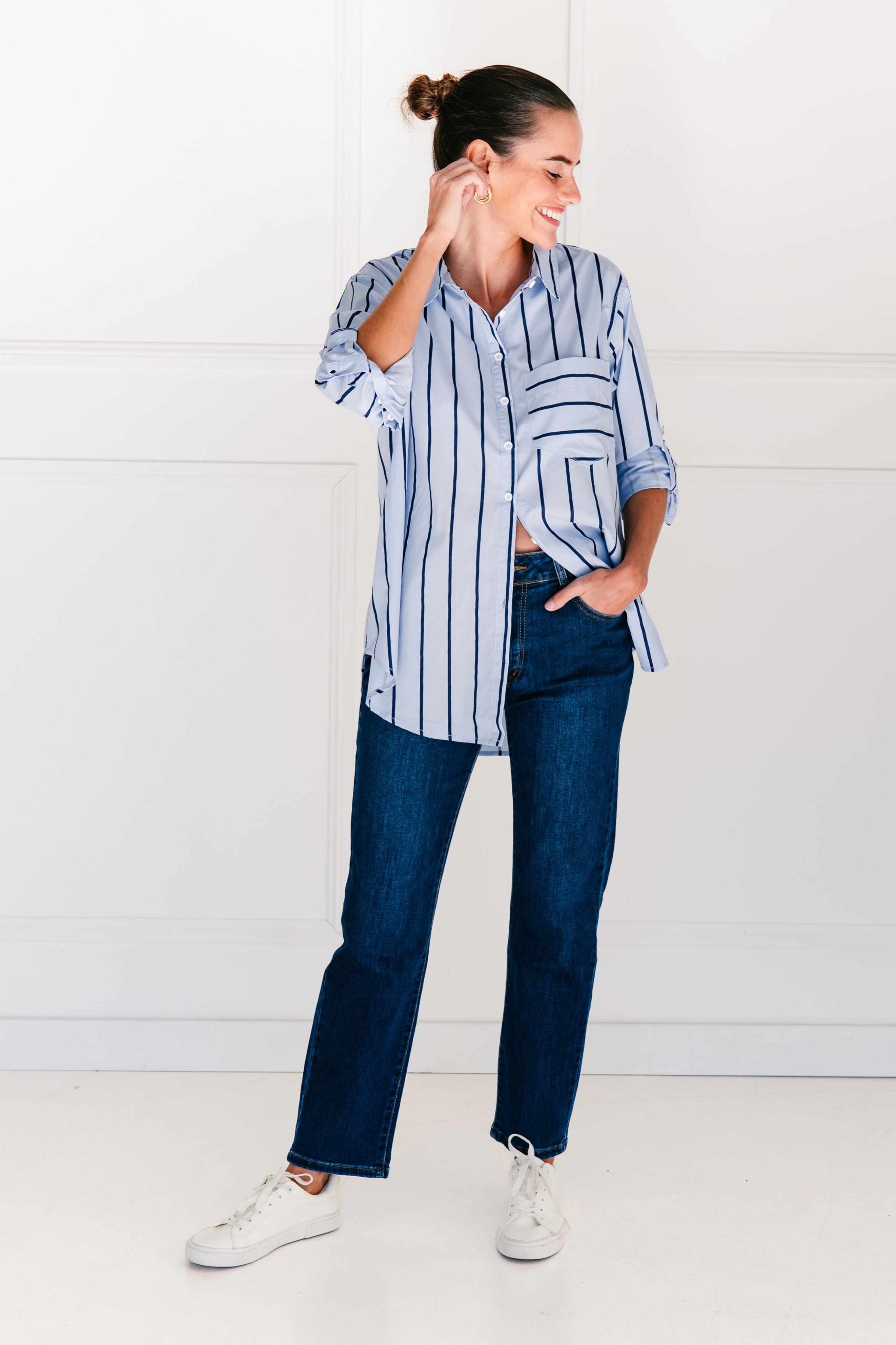 Camden Shirt in Blue and Navy Stripe