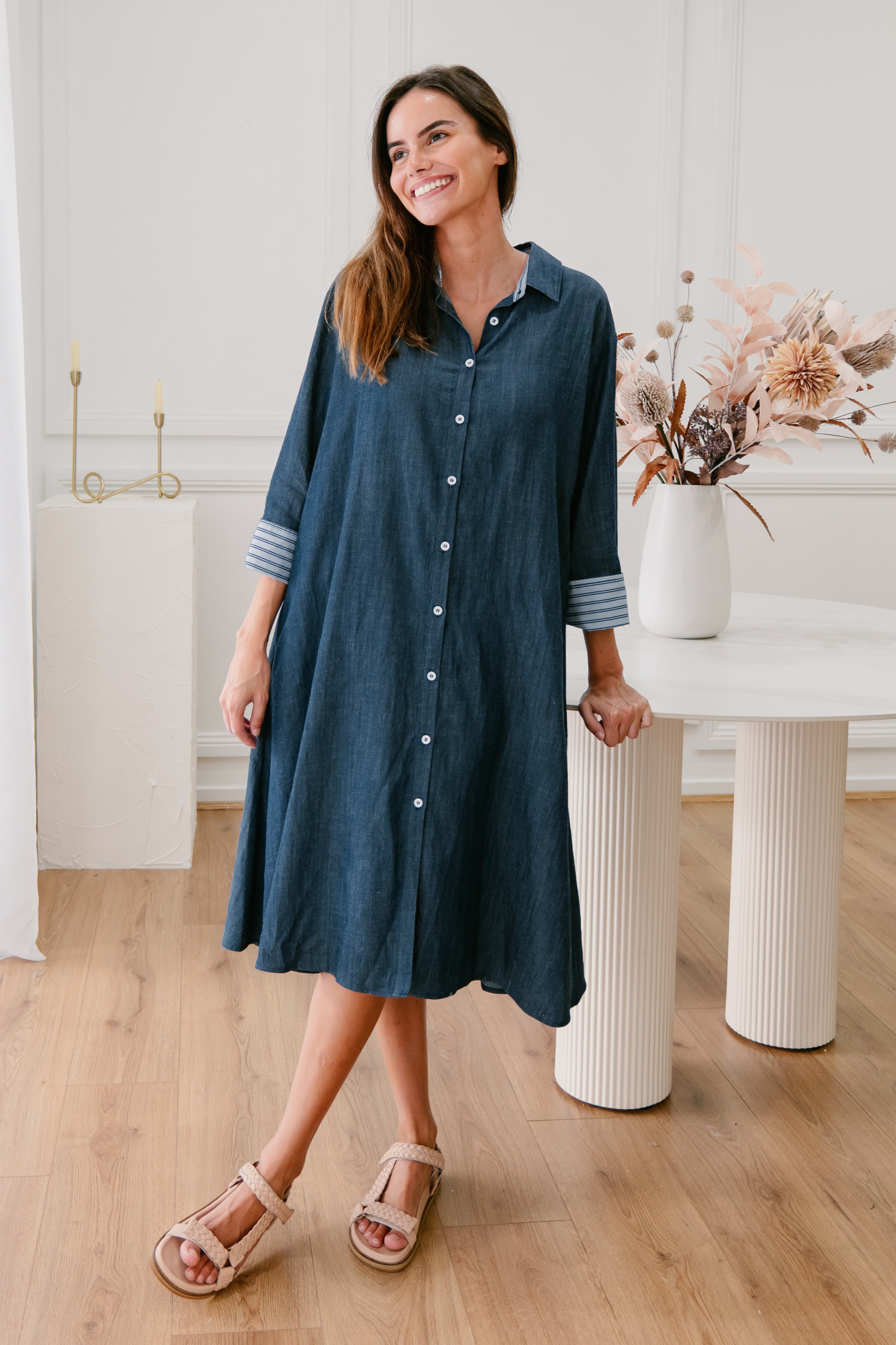 HERMIONE Shirt Dress in Denim