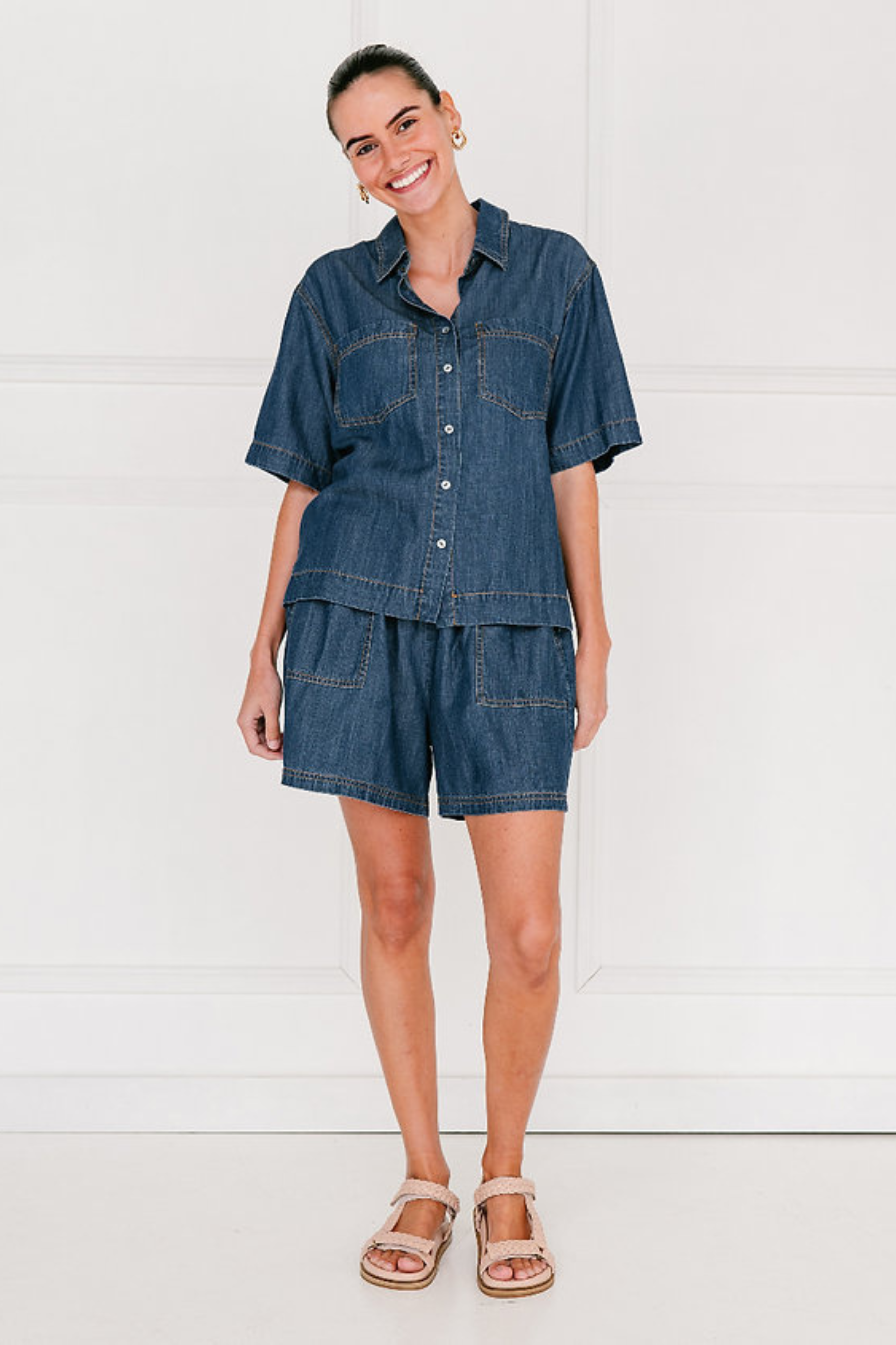 Belmont Short Sleeve Shirt in Denim