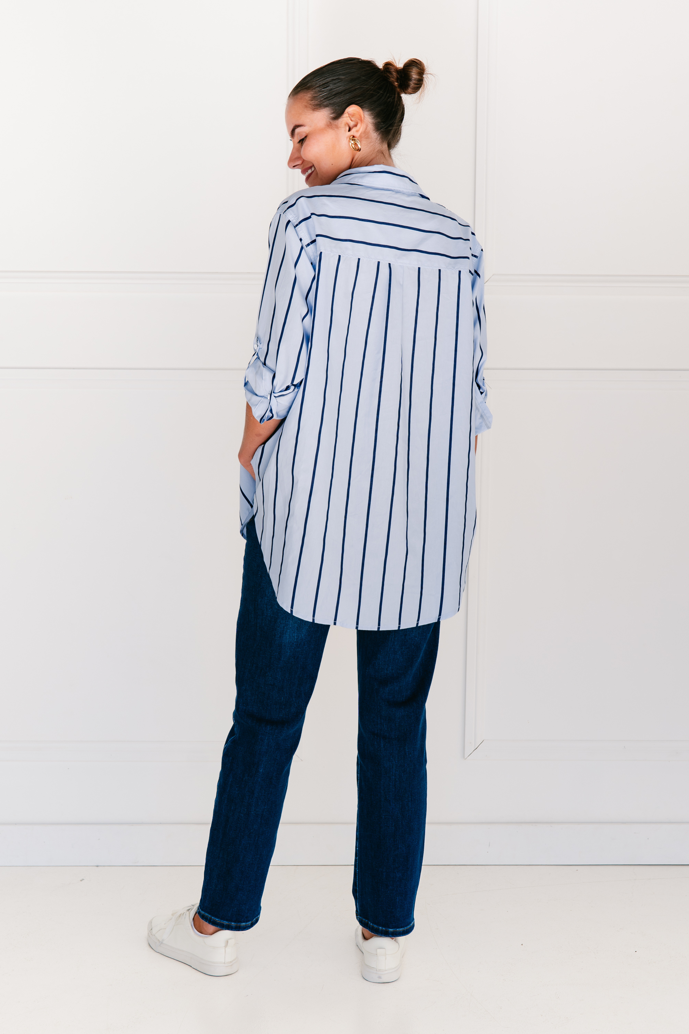 Camden Shirt in Blue and Navy Stripe