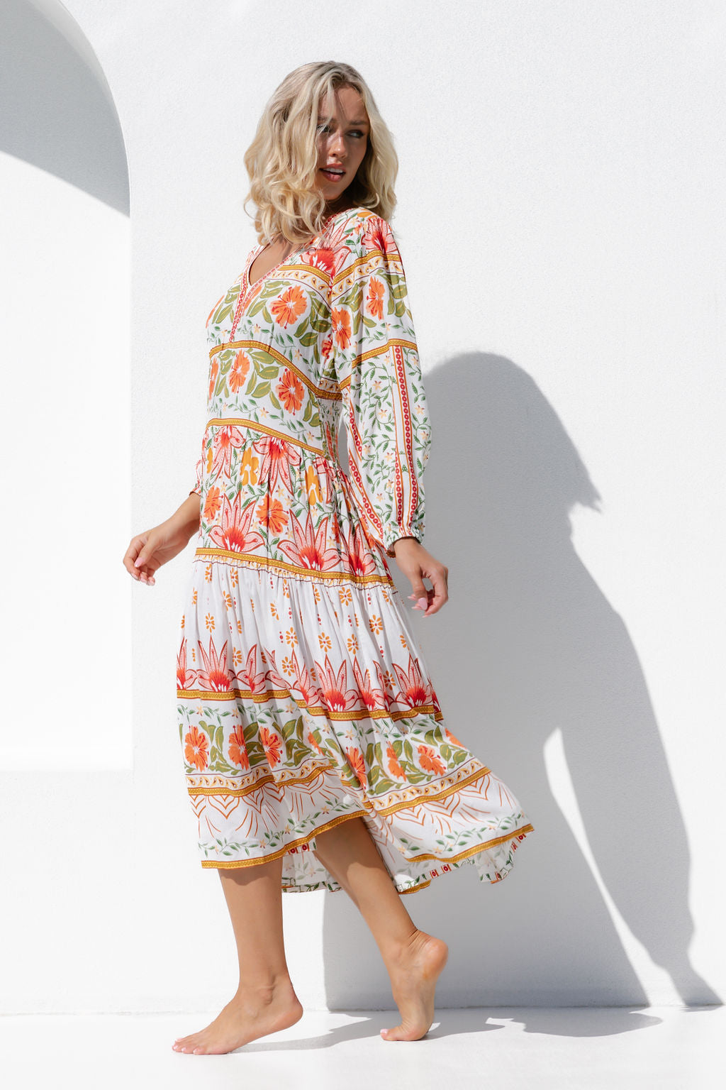 Marbella Midi Dress in Florina Print