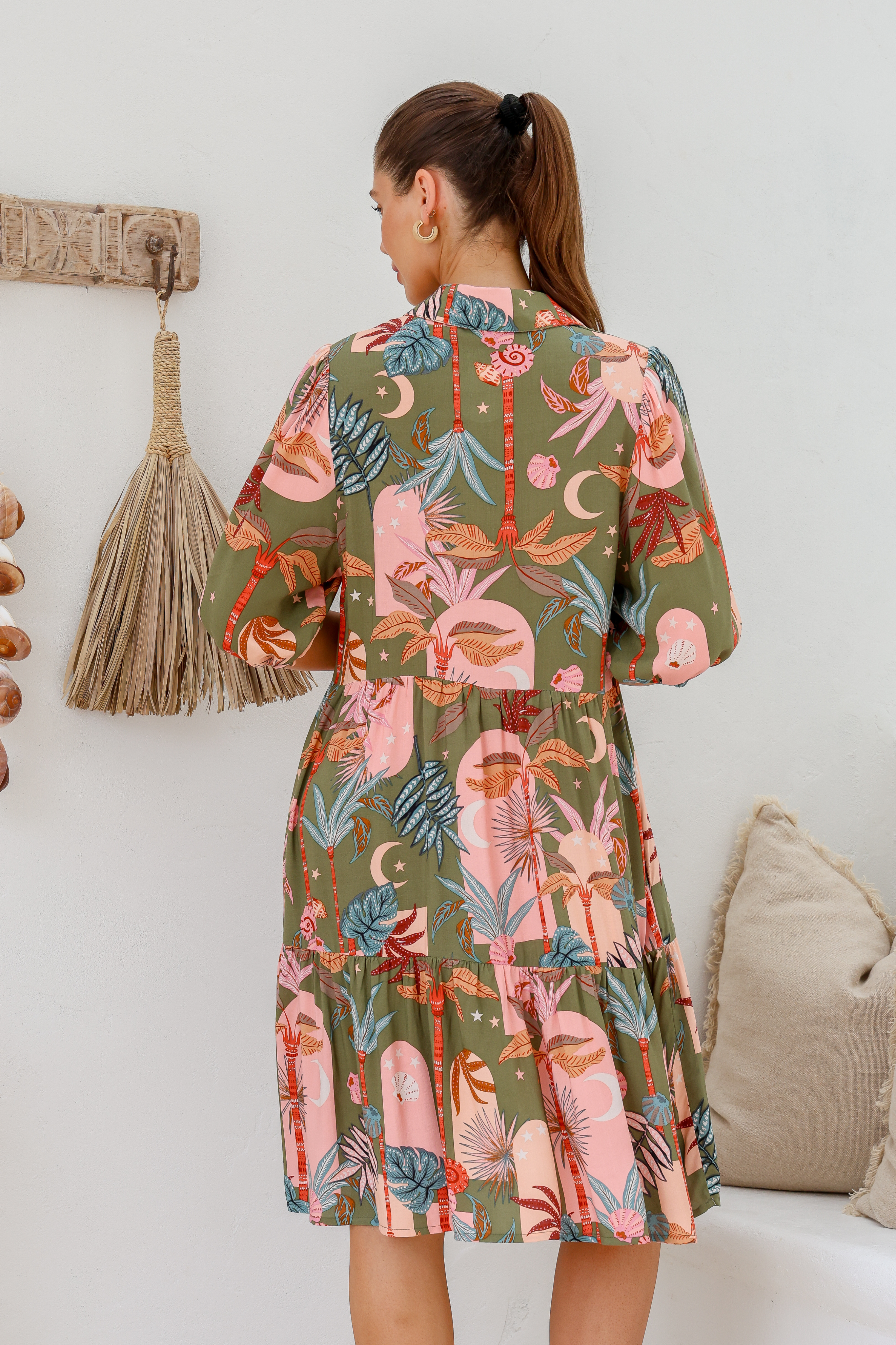 Palermo Dress in Khaki Floral