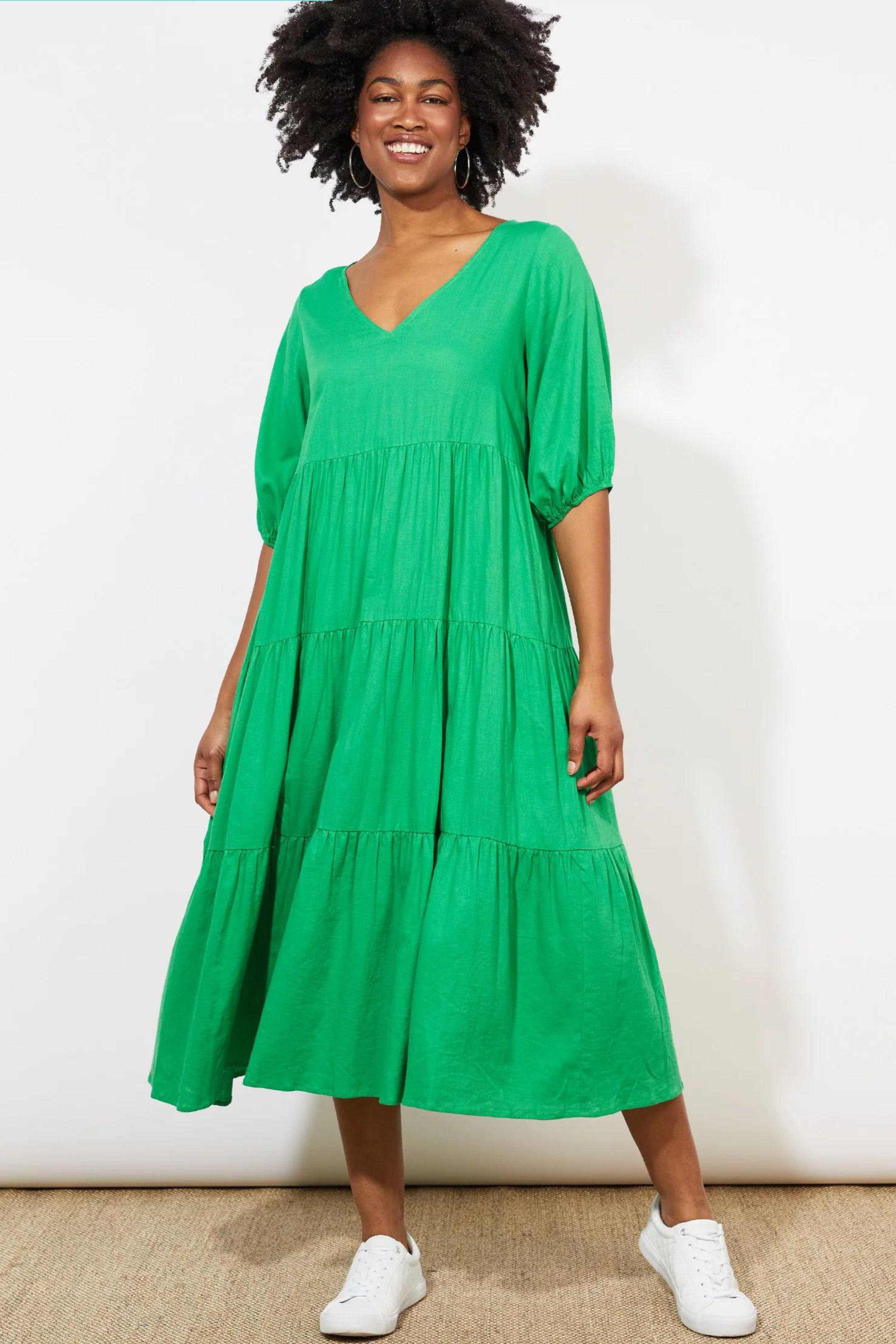 Tanna Frill Dress - Paradise Green